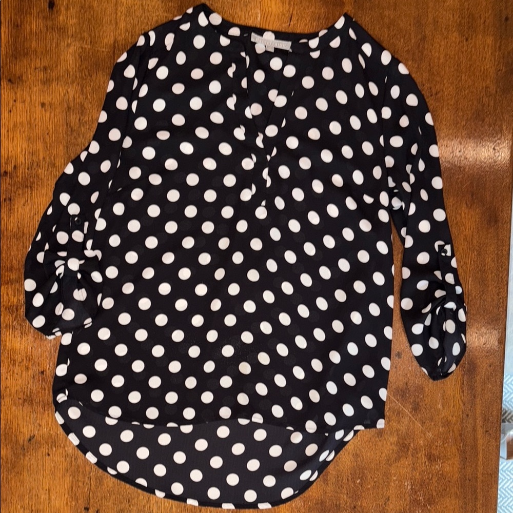 Daniel Rainn Black and White 3/4 Sleeve Blouse